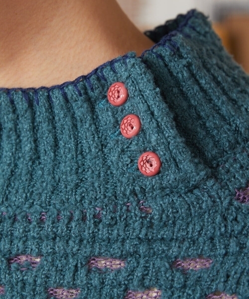 Jocomomola（ホコモモラ） ニット セーター Claraboya ドットシアー