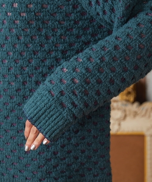 Jocomomola（ホコモモラ） ニット セーター Claraboya ドットシアー