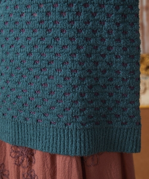 Jocomomola（ホコモモラ） ニット セーター Claraboya ドットシアー