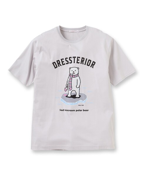 「DRESSTERIOR」 半袖Tシャツ 92 ライトグレー メンズ_画像9