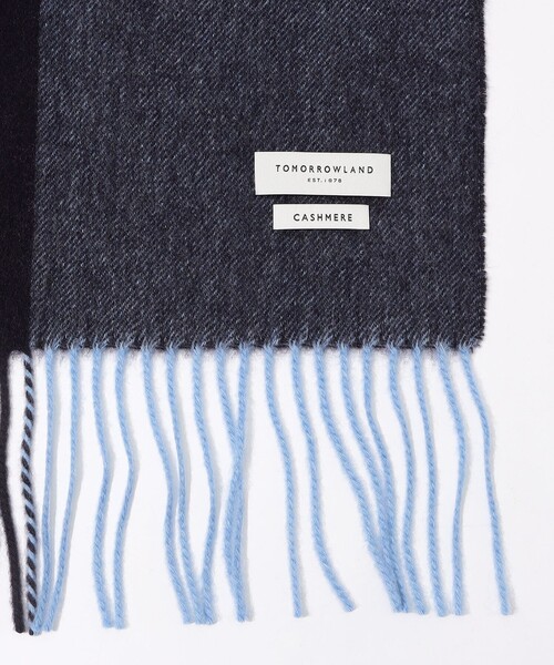 TOMORROWLAND マフラー カシミヤ パネルチェックマフラー メンズ