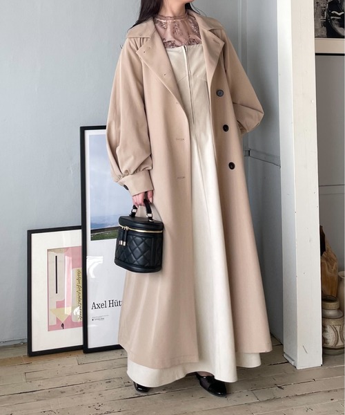 「mysty woman」 トレンチコート SMALL ベージュ レディース_画像2