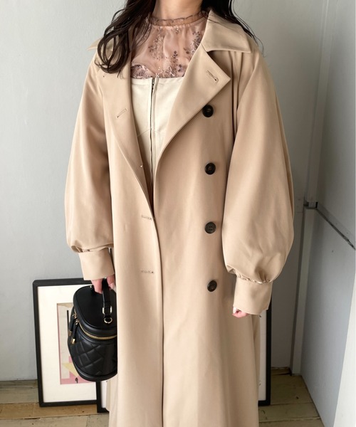 「mysty woman」 トレンチコート SMALL ベージュ レディース_画像3