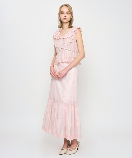 DEICY（デイシー） ロング スカート コットンボイルフラワースカート