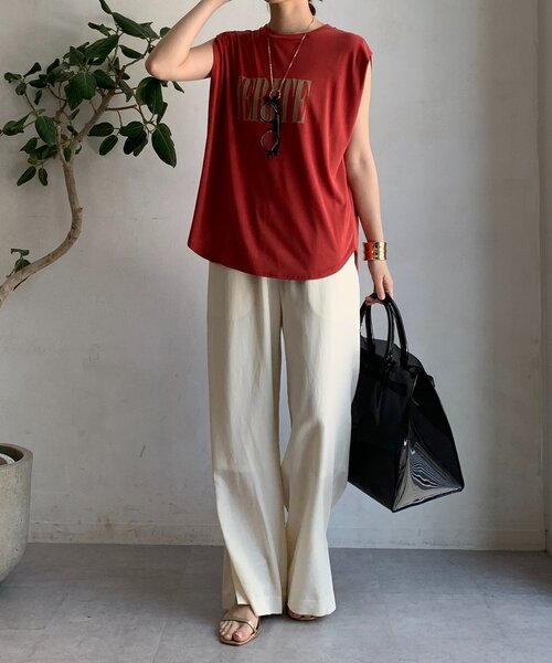 「DouDou」 イージーパンツ FREE ブラウン レディース_画像4