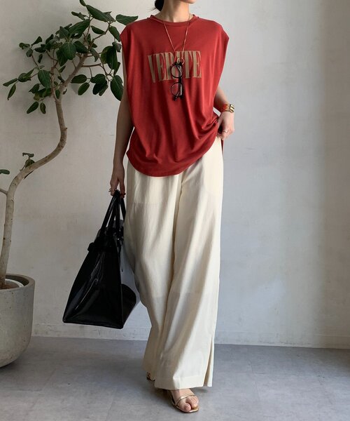 「DouDou」 イージーパンツ FREE ブラウン レディース_画像5