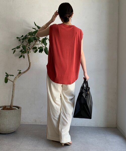 「DouDou」 イージーパンツ FREE ブラウン レディース_画像6