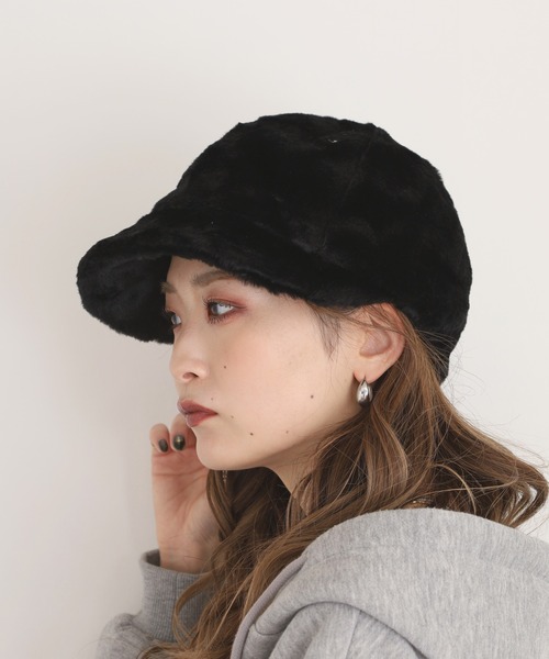 FUNALIVE（ファンアライブ） 帽子 キャスケット ソフトファー