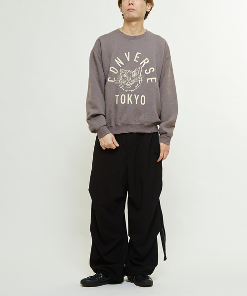 「CONVERSE TOKYO」 スウェットカットソー SMALL 杢グレー レディース_画像4