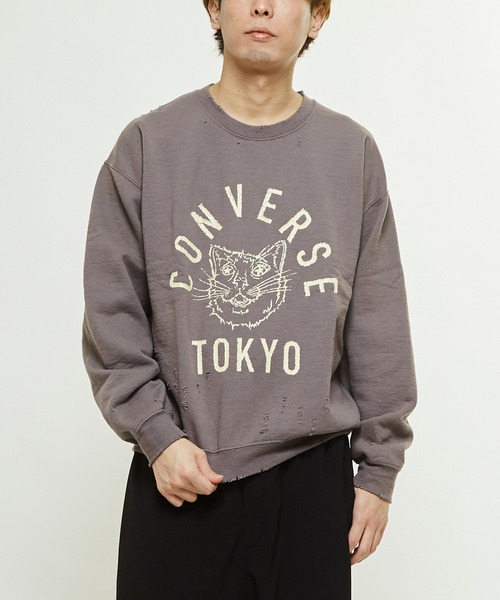 「CONVERSE TOKYO」 スウェットカットソー SMALL 杢グレー レディース_画像6
