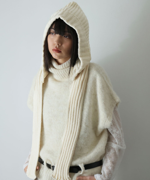 undercover フード付きマフラー　ニット帽 ULYSSES ニット帽 ニットキャップ フード付きマフラー レディース