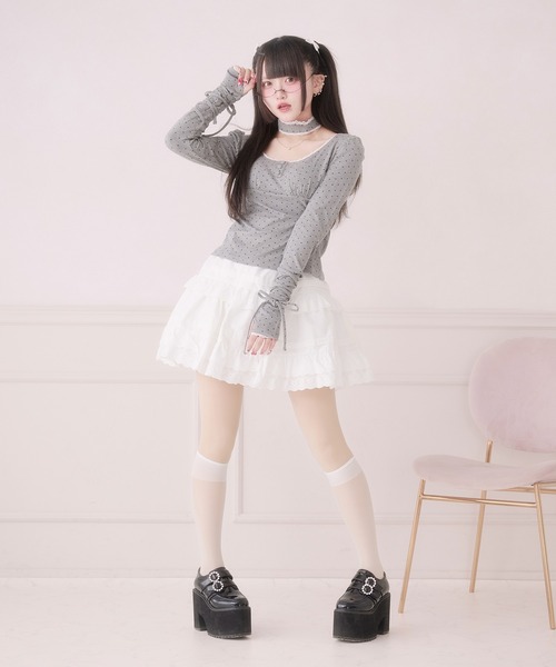 Pal elfy　コットンレースツイードスカート　オフホワイト Pal elfy スカート コットンレースフリルスカート : ZOZOTOWN Yahoo!店