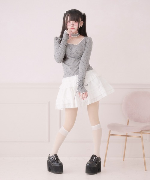 Pal elfy　コットンレースツイードスカート　オフホワイト Pal elfy スカート コットンレースフリルスカート : ZOZOTOWN Yahoo!店