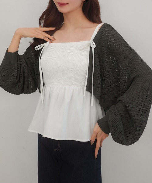 「CENEA」 ニットアンサンブル MEDIUM チャコール レディース_画像3