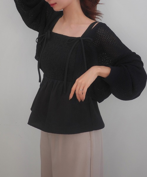 「CENEA」 ニットアンサンブル MEDIUM チャコール レディース_画像5