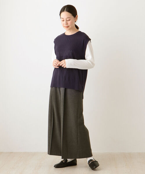 「Afternoon Tea」 ニットベスト MEDIUM グレー レディース_画像7