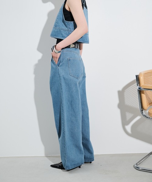 「Shelly island」 デニムパンツ M ブルー レディース_画像4