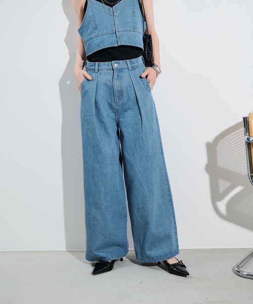 「Shelly island」 デニムパンツ M ブルー レディース_画像5