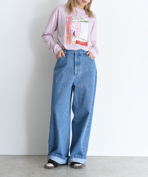 新品　今季　完売品　エイミーロウ　Eimee Law デニムポケットニットカーデ ニット×デニム MIX編みカーデ（カーディガン/ボレロ）｜Eimee Law