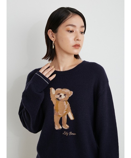 「LILY BROWN」 長袖ニット ONE SIZE グリーン レディースの画像