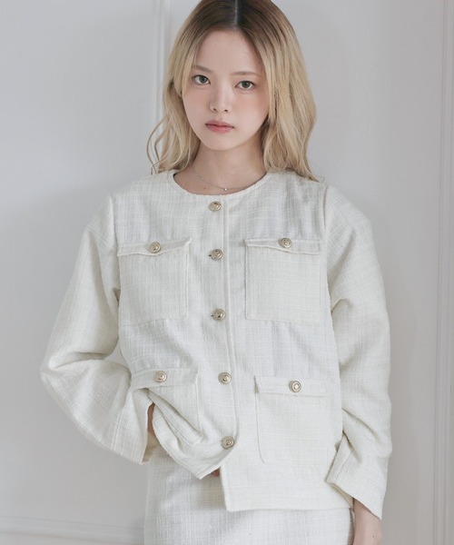 MSGirl ジャケット ノーカラージャケット 「セットアップ対応