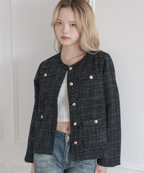 MSGirl ジャケット ノーカラージャケット 「セットアップ対応