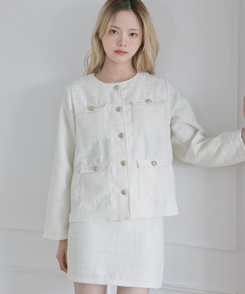 MSGirl ジャケット ノーカラージャケット 「セットアップ対応