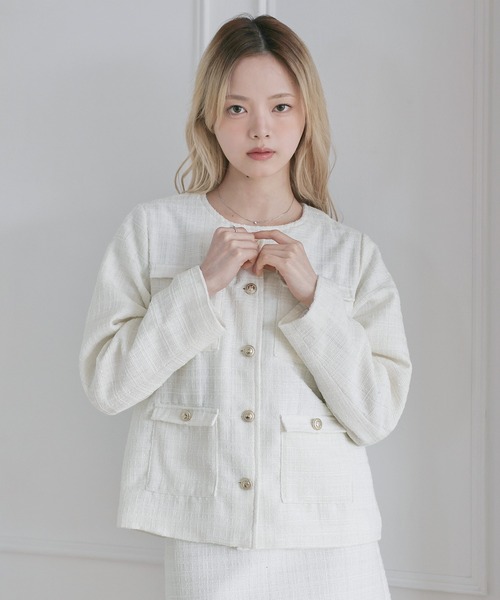 MSGirl ジャケット ノーカラージャケット 「セットアップ対応