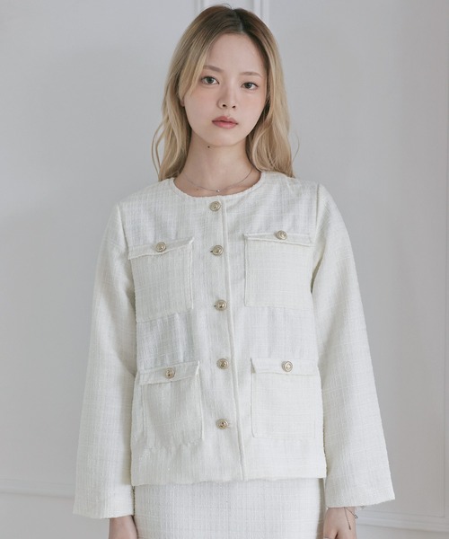 MSGirl ジャケット ノーカラージャケット 「セットアップ対応