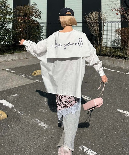 レディース 【新品】ALLEY TOKYO リボン袖ロングシャツ フレア 