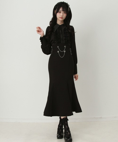 「DearMyLove」 長袖ワンピース MEDIUM ブラック レディース_画像3