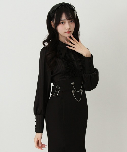 「DearMyLove」 長袖ワンピース MEDIUM ブラック レディース_画像4