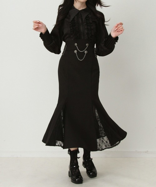 「DearMyLove」 長袖ワンピース MEDIUM ブラック レディース_画像5