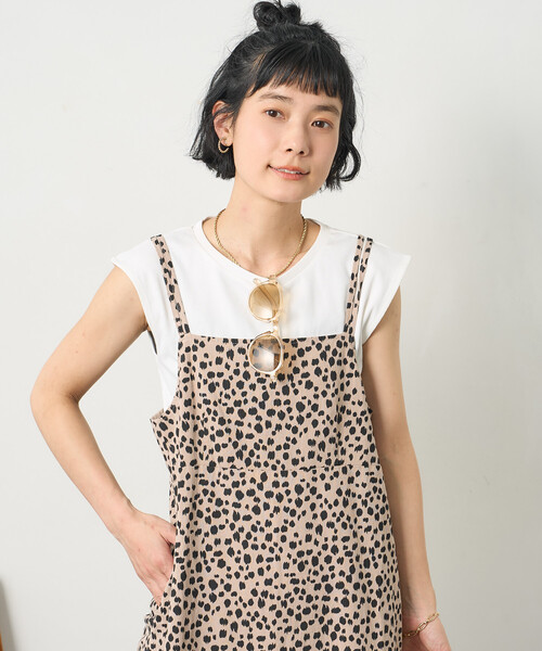 ワンピース 「セットアイテム」リネンレーヨン インナーセット キャミワンピースの画像