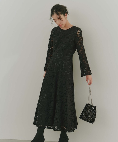 「kaene」 長袖ワンピース M ピンクベージュ レディース_画像8