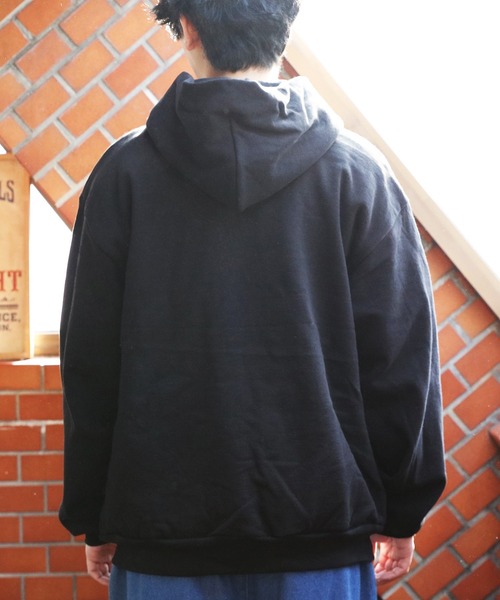 「LOS ANGELES APPAREL」 ジップアップパーカー LARGE ブラック メンズの画像