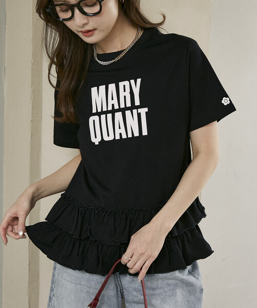 tシャツ マリークワント mary quant MARY QUANT × PUBLUX/マリークワント 裾 ティアード 切替 ロゴ Tシャツ　限定展開の画像
