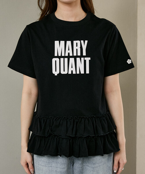 tシャツ マリークワント mary quant MARY QUANT × PUBLUX/マリークワント 裾 ティアード 切替 ロゴ Tシャツ　限定展開の画像