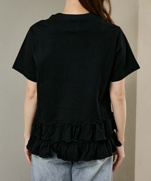tシャツ マリークワント mary quant MARY QUANT × PUBLUX/マリークワント 裾 ティアード 切替 ロゴ Tシャツ　限定展開の画像