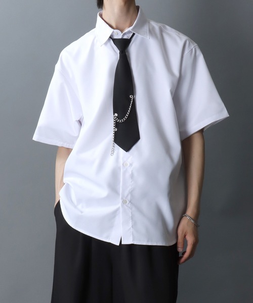 SITRY（シトリー） シャツ 半袖 Dress Shirt with Tie/2WAY オーバー