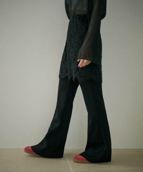 パンツ lace layered flare pants /レースレイヤードフレアパンツ