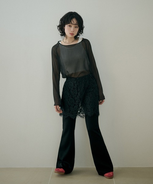 Lace layered flare pants/レースレイヤードフレアパンツ パンツ lace layered flare pants /レースレイヤードフレアパンツ
