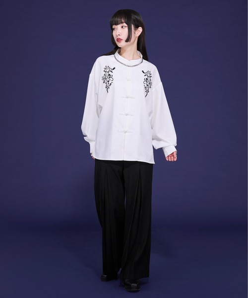 「Ellno Loset」 長袖シャツ SMALL ブラック メンズ_画像3