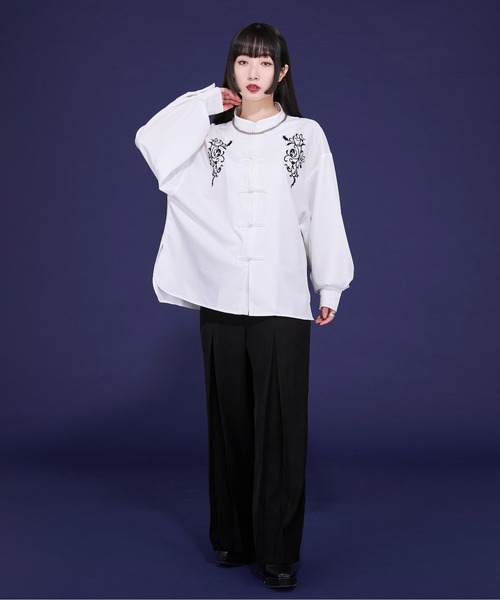 「Ellno Loset」 長袖シャツ SMALL ブラック メンズ_画像4