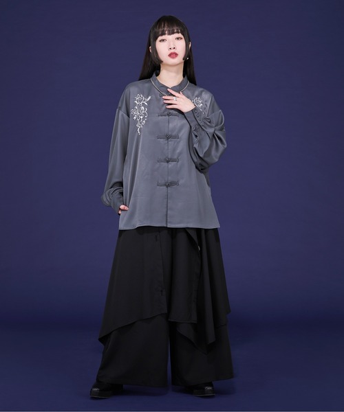 「Ellno Loset」 長袖シャツ SMALL ブラック メンズ_画像8