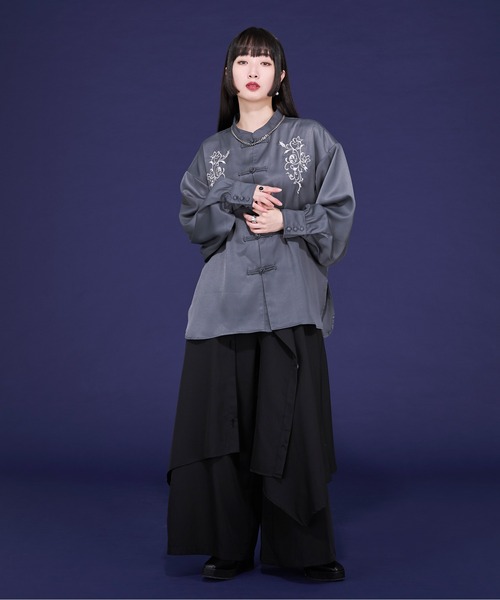 「Ellno Loset」 長袖シャツ SMALL ブラック メンズ_画像9