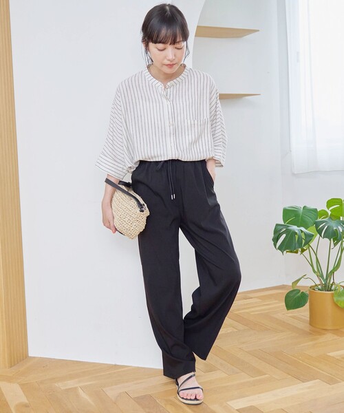 coen（コーエン） ブラウス シャツ 「接触冷感」リネンレーヨン 
