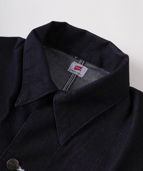 「HANES」 デニムジャケット L ブルー メンズ_画像2