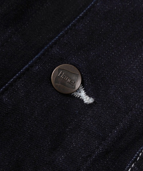 「HANES」 デニムジャケット L ブルー メンズ_画像5