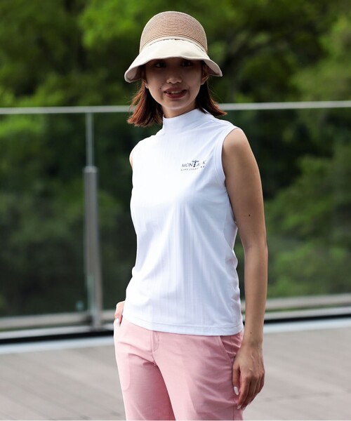 ゴルフ BEAMS GOLF モックネックシャツ L ホワイト パープルレーベル